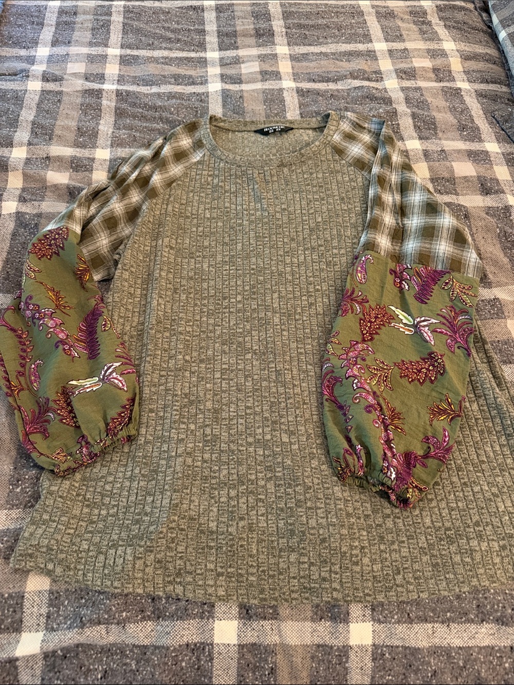 BloomChic Olive Ribbed Knit Sweater